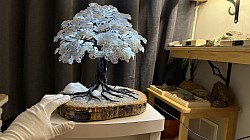 #50 fil d’acier avec pierres de calcite et sel